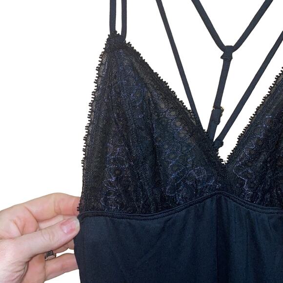 Naked Princess Black Cara Maxi Nightgown New with Tags Size Petite - Picture 3 of 9
